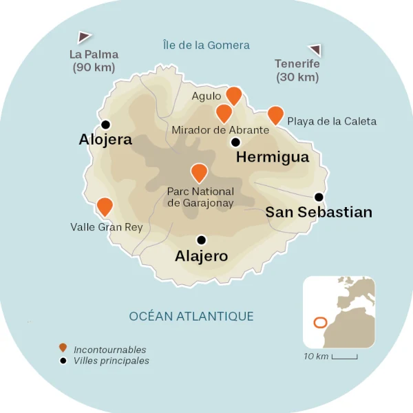 Cartes des incontournables de la Gomera