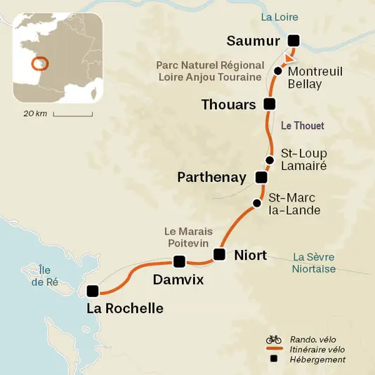 carte du voyage La vélo Francette