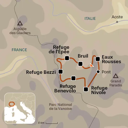 carte du voyage Val d'Aoste Grand Paradis