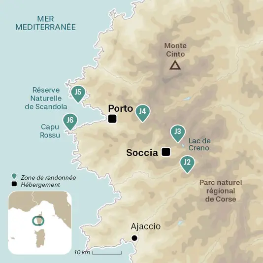 carte du voyage Corsica bella