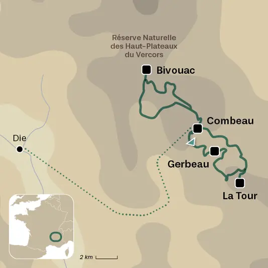carte du voyage Petits nomades en Diois