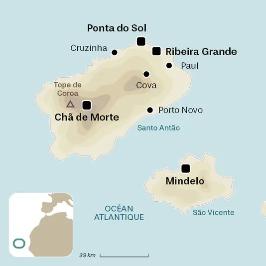 carte du voyage Les oasis des îles du nord
