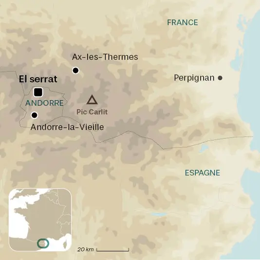 carte du voyage Andorre - Lacs et jardins fleuris