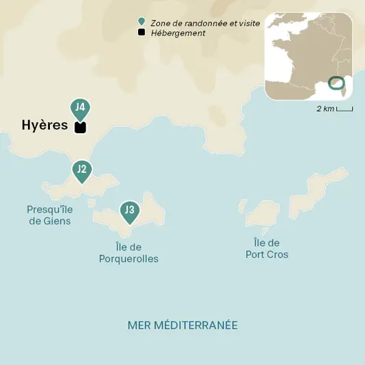 carte du voyage Nouvel An dans les îles d'Or