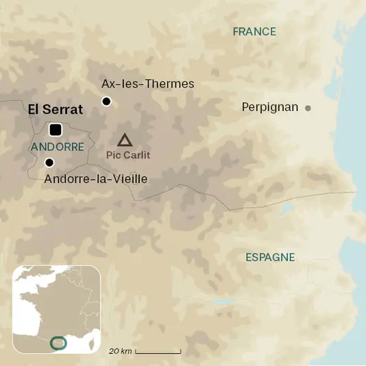 carte du voyage Raquettes et bien-être en Andorre