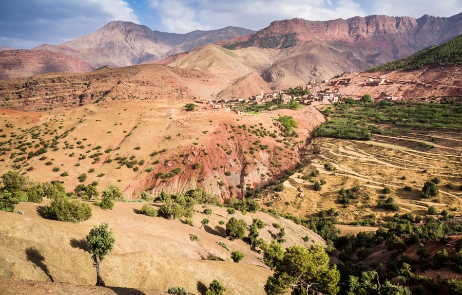 Panorama du Toubkal, dans l'Atlas Marocain