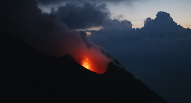 eruption du stromboli