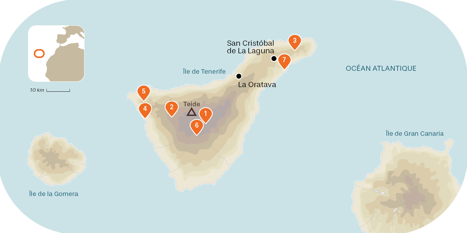Carte incontournables de Tenerife