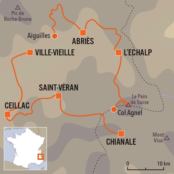 carte du voyage Tour du Queyras