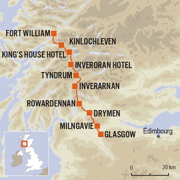 carte du voyage West Highland Way