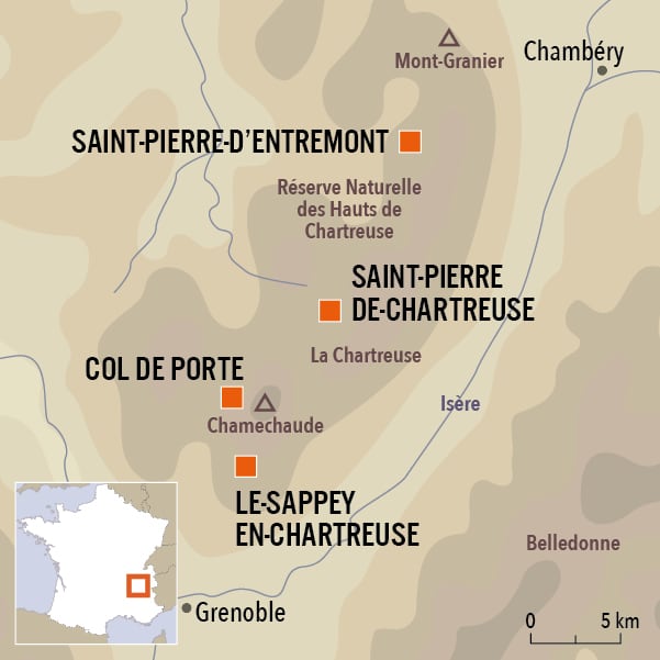 carte du voyage Tour de la Chartreuse