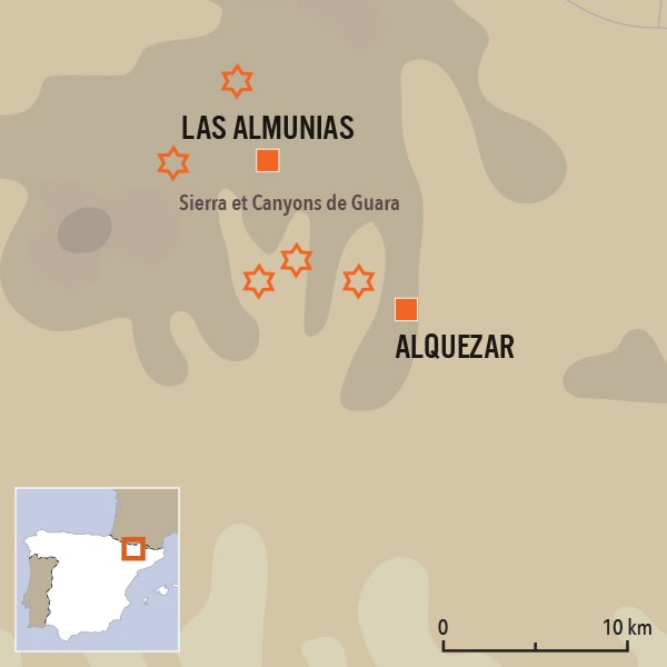 carte du voyage Canyons de la sierra de Guara