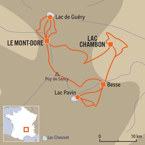 carte du voyage Massif du Sancy en 7 jours