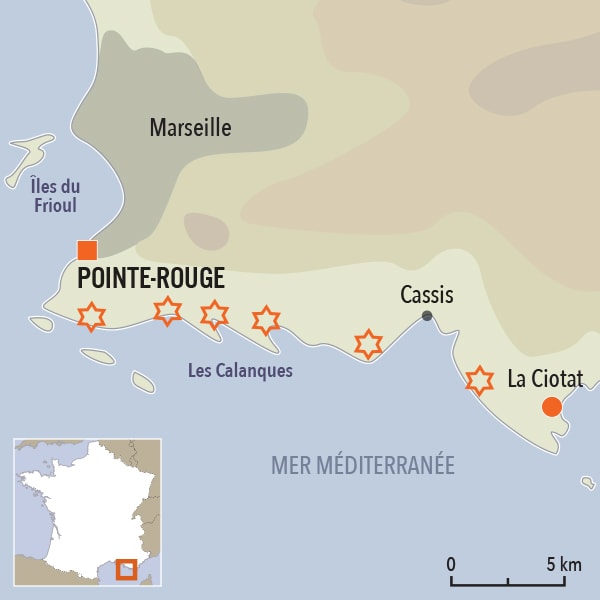 carte du voyage L'intégrale des Calanques de Marseille à Cassis