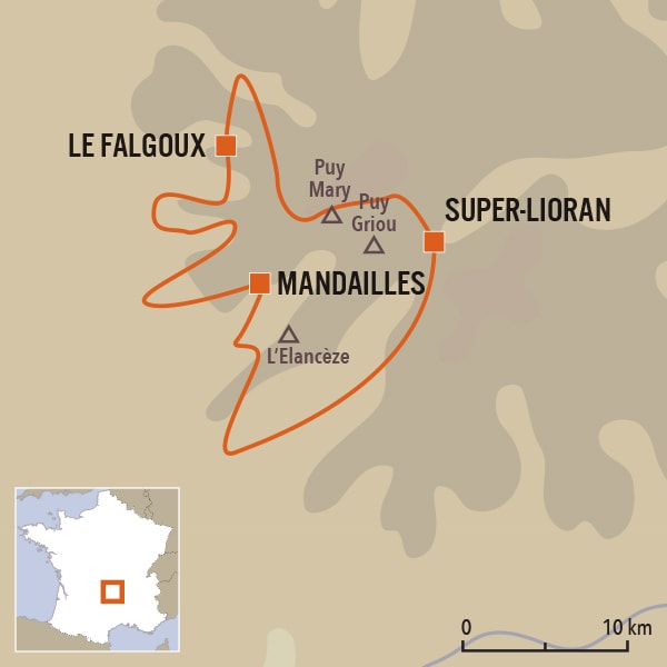 carte du voyage Cantal Trail