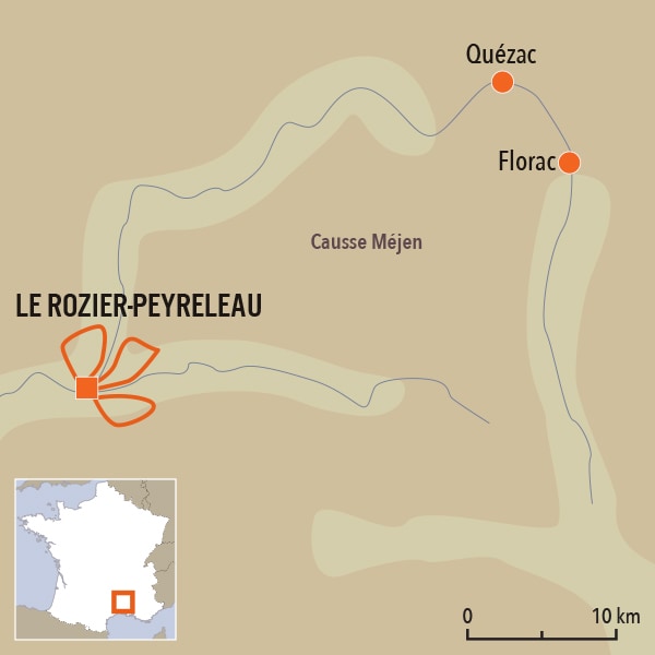 carte du voyage Escapade de charme dans les gorges du Tarn