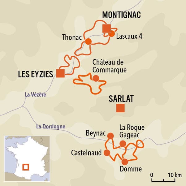 carte du voyage Le Périgord en autotour