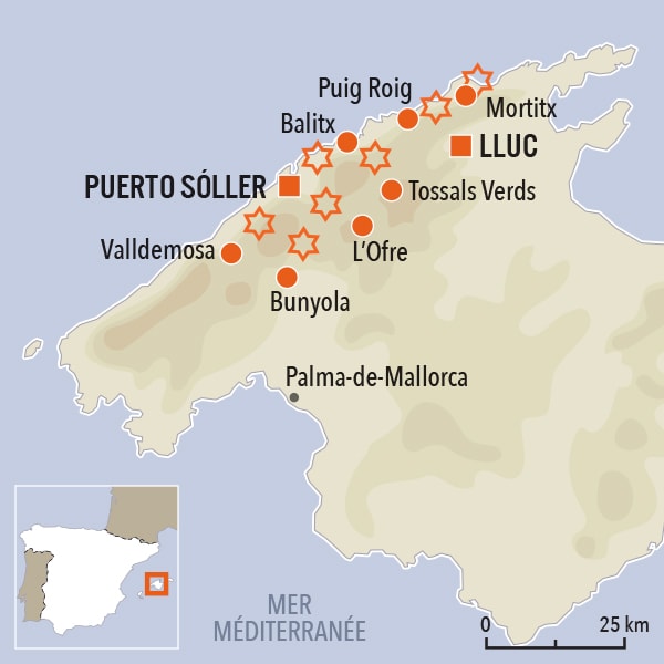 carte du voyage Baléares - Majorque