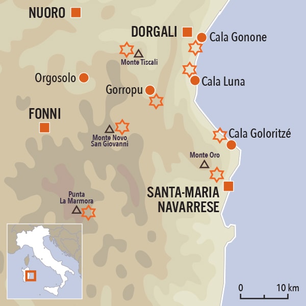 carte du voyage Sardaigne, le culte de la nature