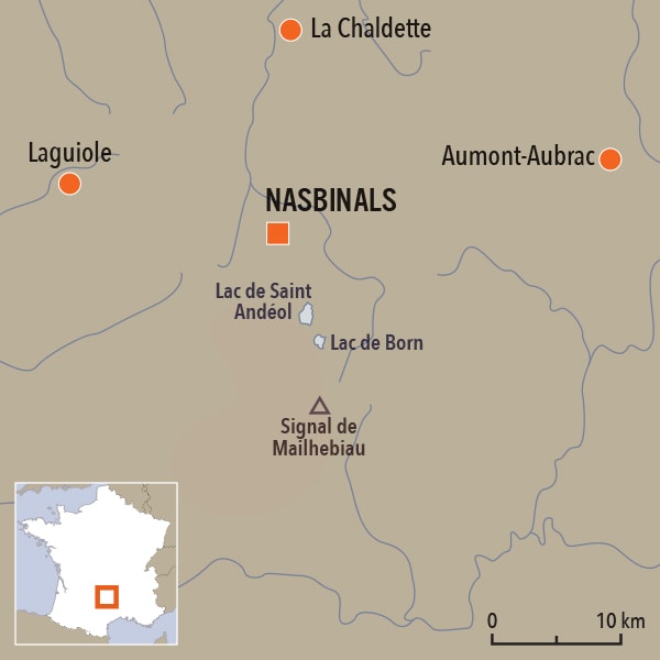 carte du voyage Monts d'Aubrac, Nasbinals