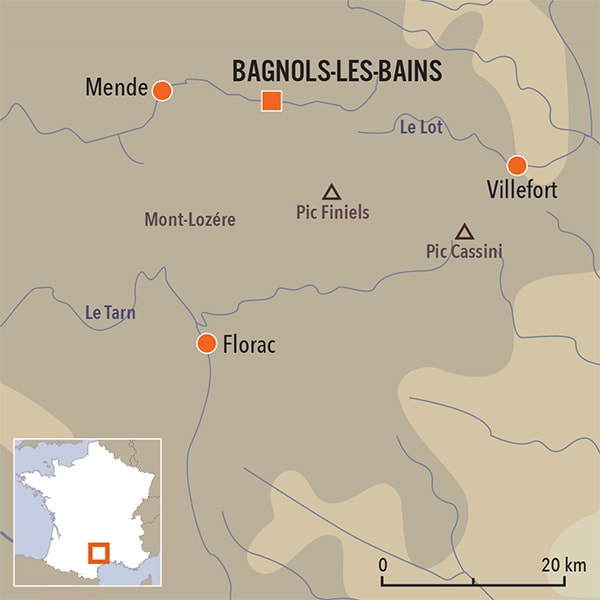 carte du voyage Mont-Lozère et Cévennes, séjour bien-être