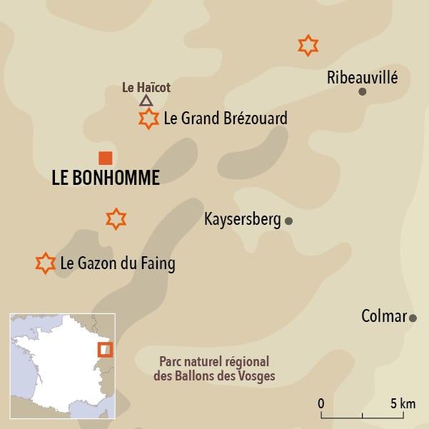 carte du voyage Pays Welche - Haute Alsace Romane