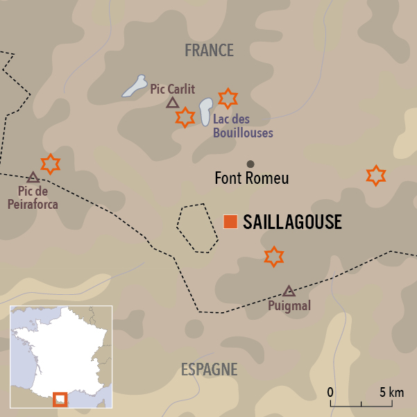 carte du voyage Lacs et sources chaudes de Cerdagne et Capcir