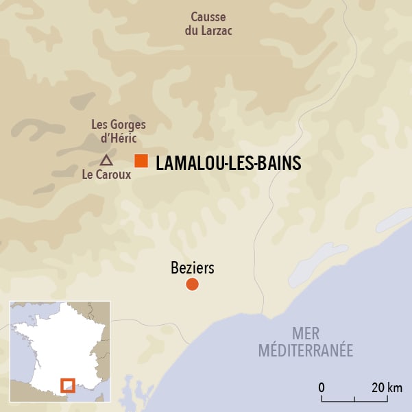 carte du voyage Le Caroux, terre ensoleillée du Haut Languedoc