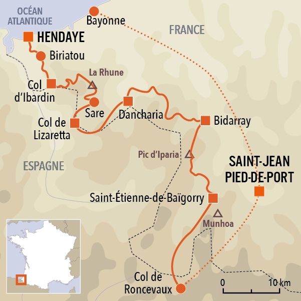carte du voyage Traversée du Pays Basque