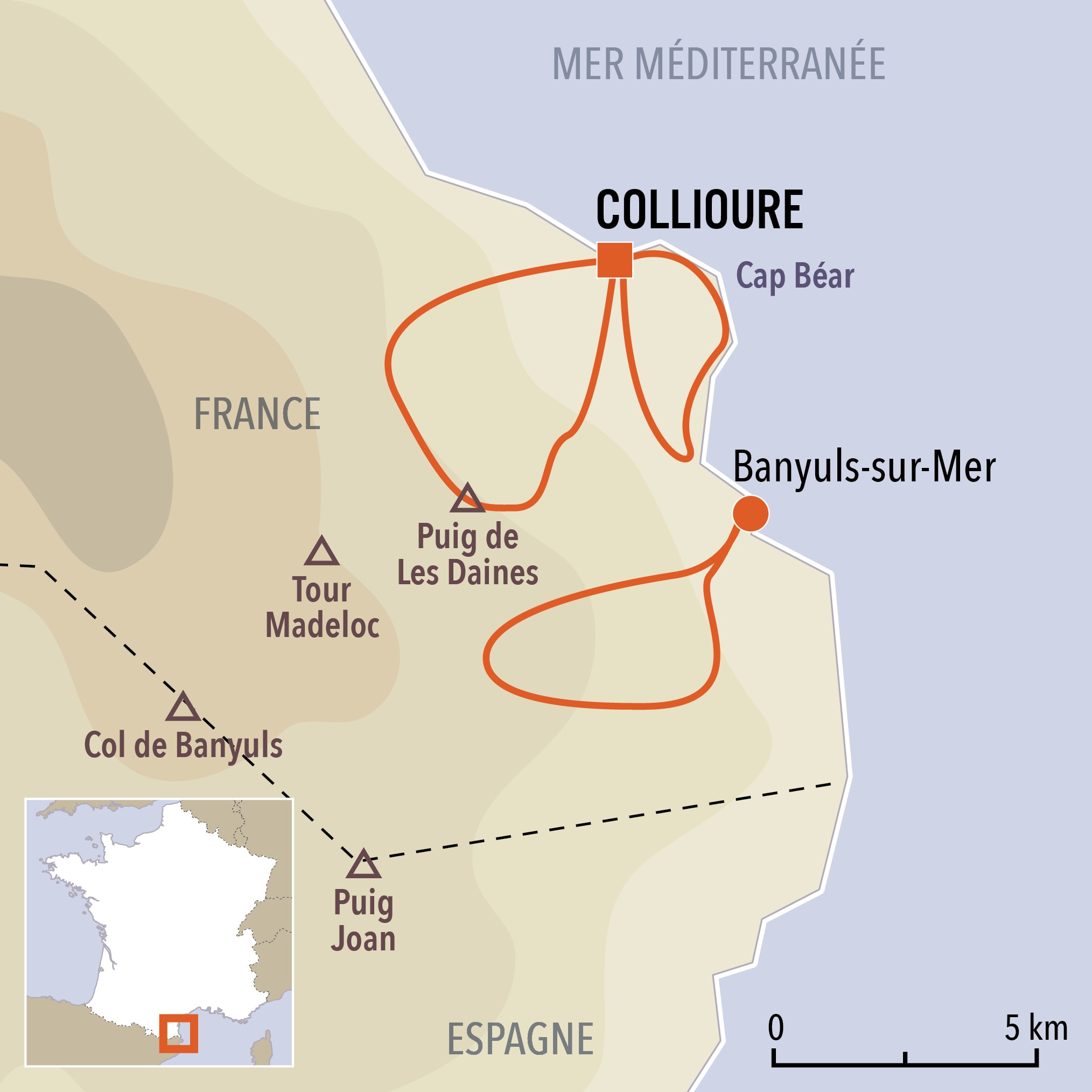 carte du voyage Nouvel An gourmand à Collioure