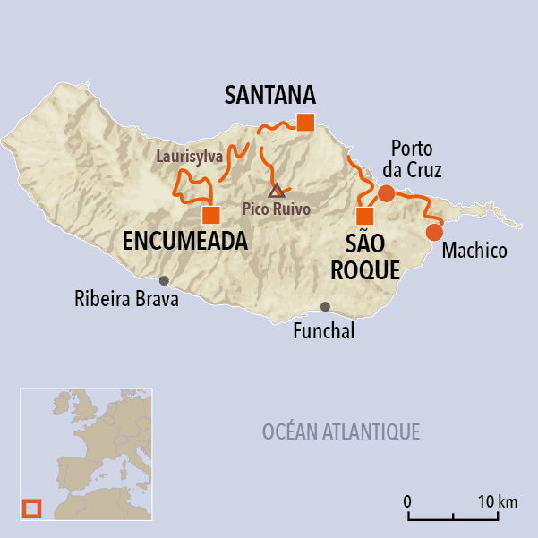 carte du voyage Balcons et sommets de Madère