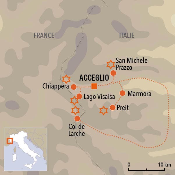 carte du voyage Découverte du val Maira