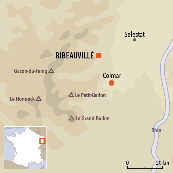 carte du voyage Marche nordique en Alsace