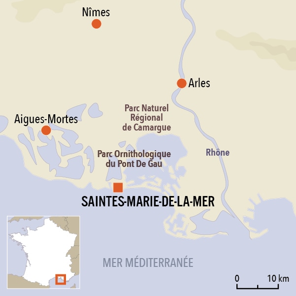 carte du voyage Marche nordique en Camargue