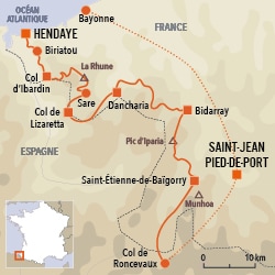 carte du voyage Traversée du Pays Basque