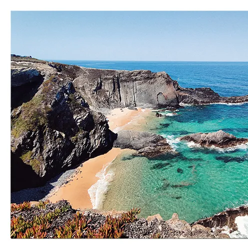 Côte et falaises sur la rota Vicentina au Portugal