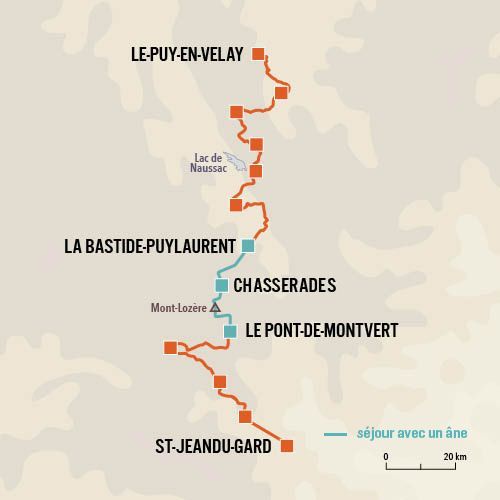 Les étapes du chemin de Stevenson - GR70