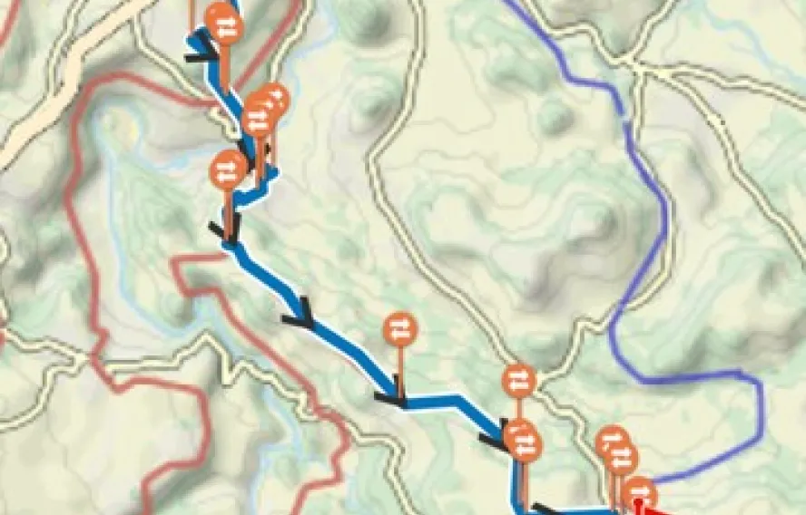 Carte détaillée de la journée, avec affichage trace GPS.