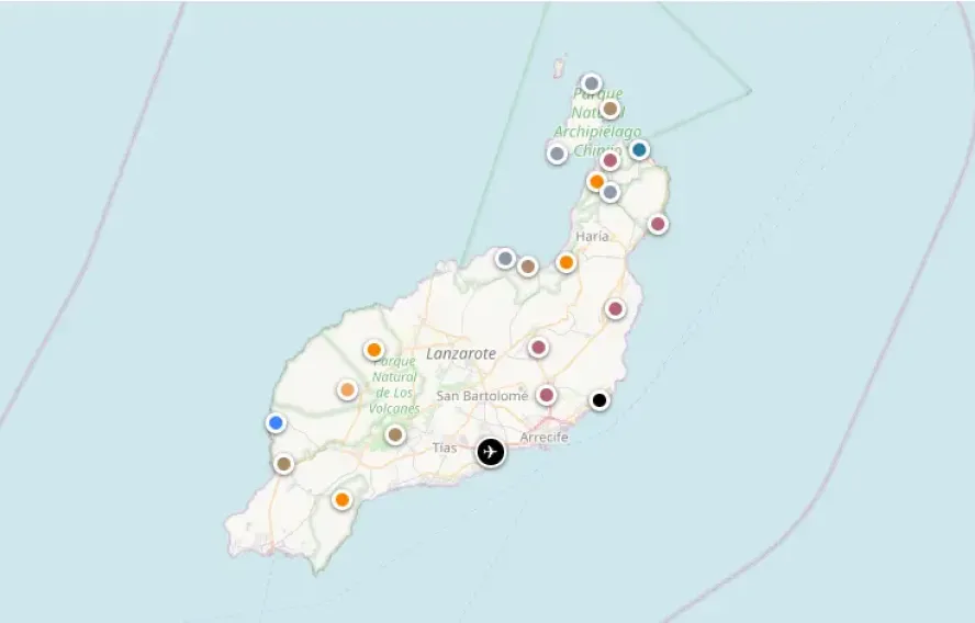 Carte détaillée Lanzarote