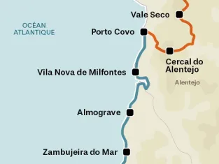 Etapes et carte de la Rota Vicentina
